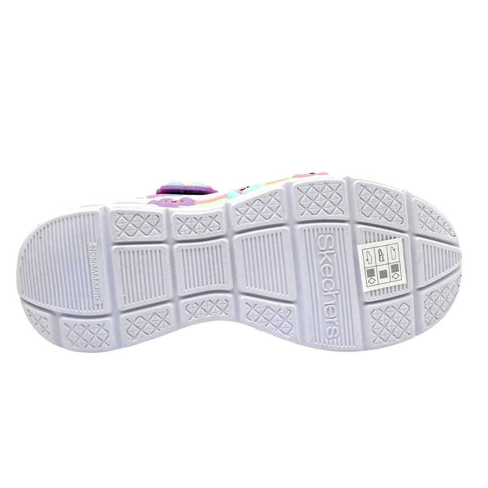Skechers Youth Big Girls Flower Friends‎ Slip-on Sneakers Size 3.5 White/Multi
